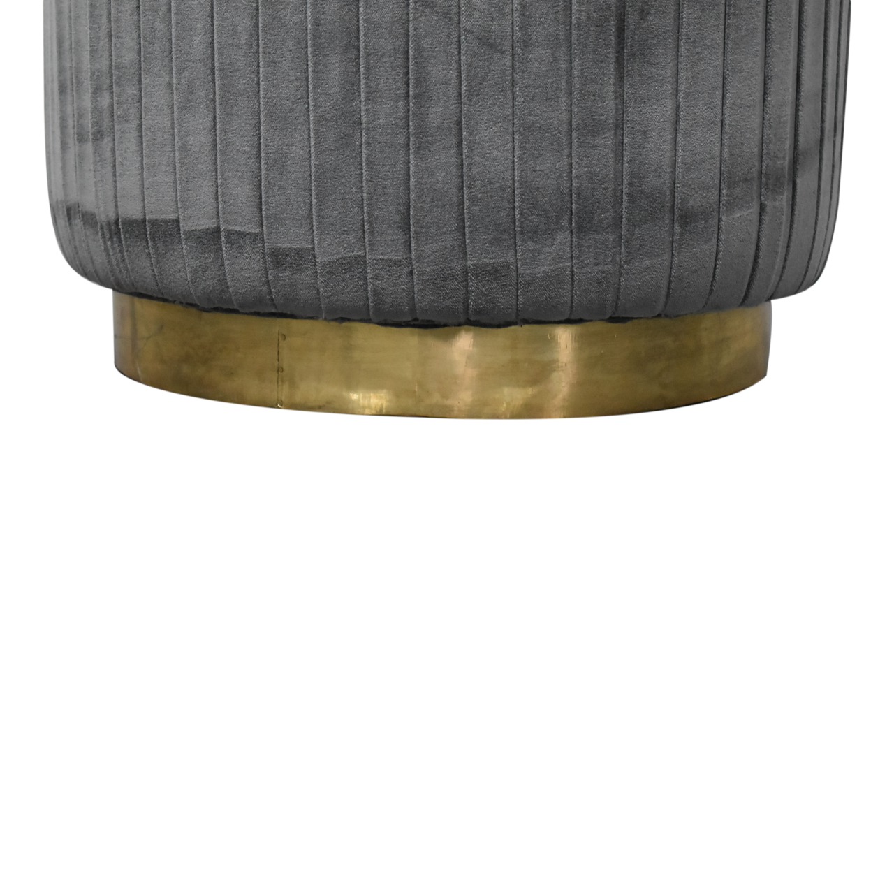 Grey Velvet Pleated Footstool - Image 7
