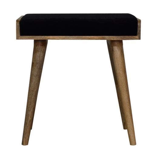 Black Velvet Tray Style Footstool - Image 10