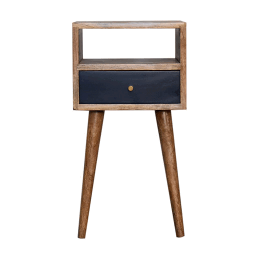 Mini Navy Blue Hand Painted Bedside - Image 9