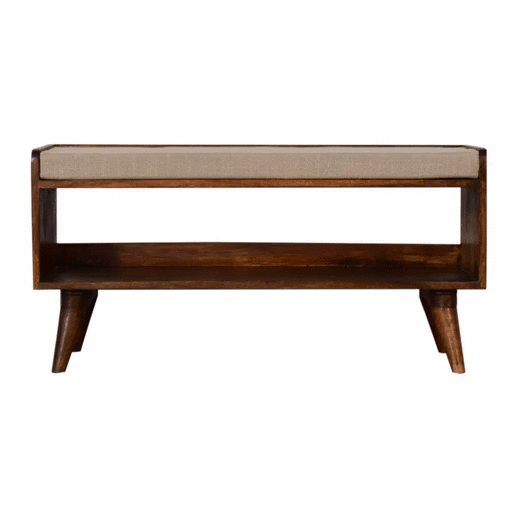 Mud Linen Nordic Storage Bench - Image 10
