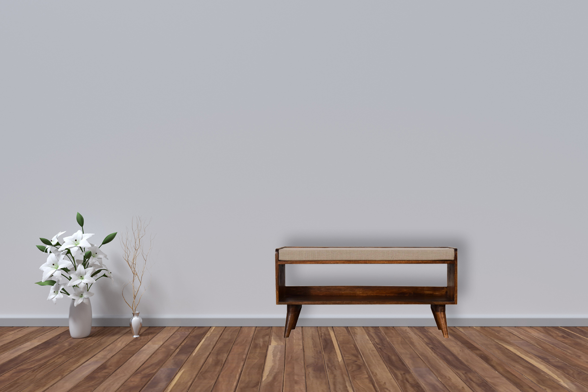 Mud Linen Nordic Storage Bench - Image 11