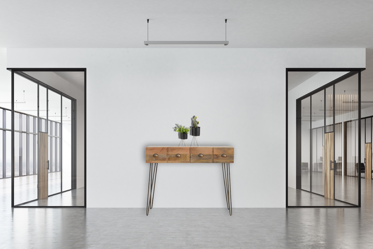 Iron Base 2 Drawer Console Table - Image 11