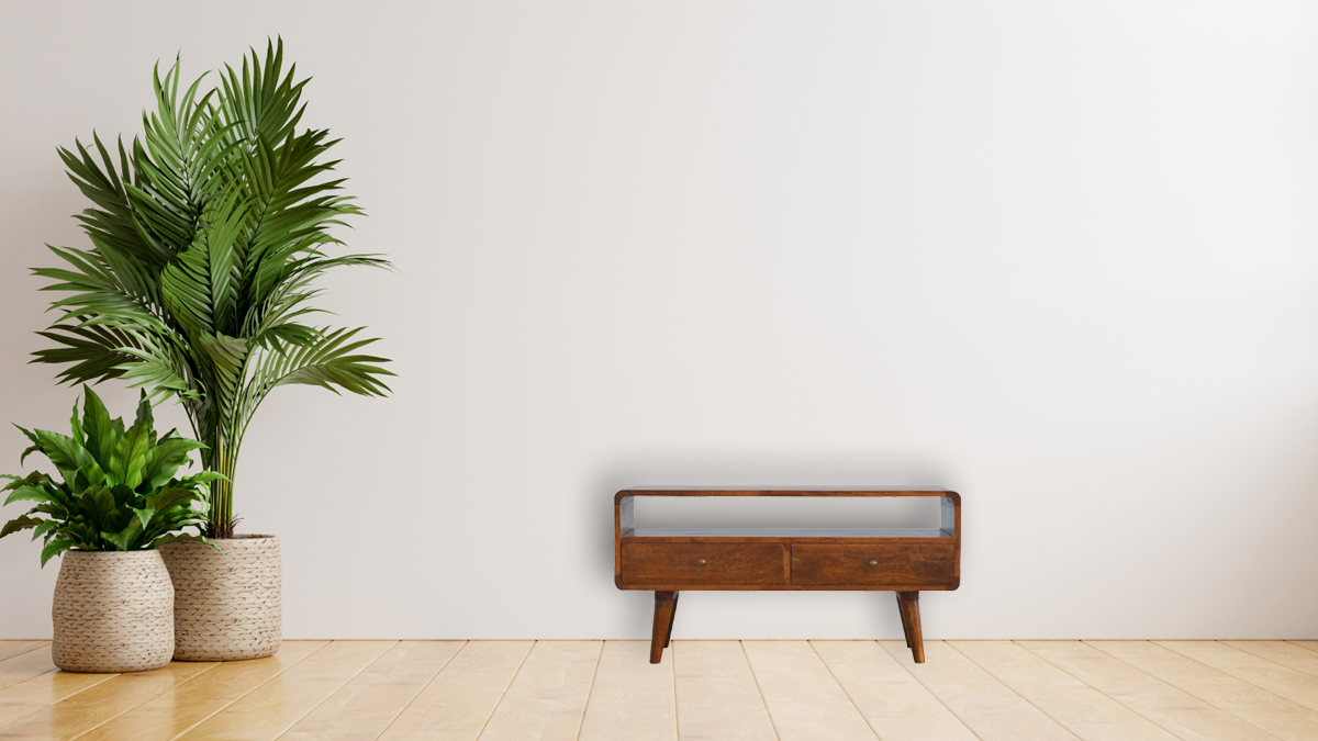 Curved Chestnut Media Unit - Image 13