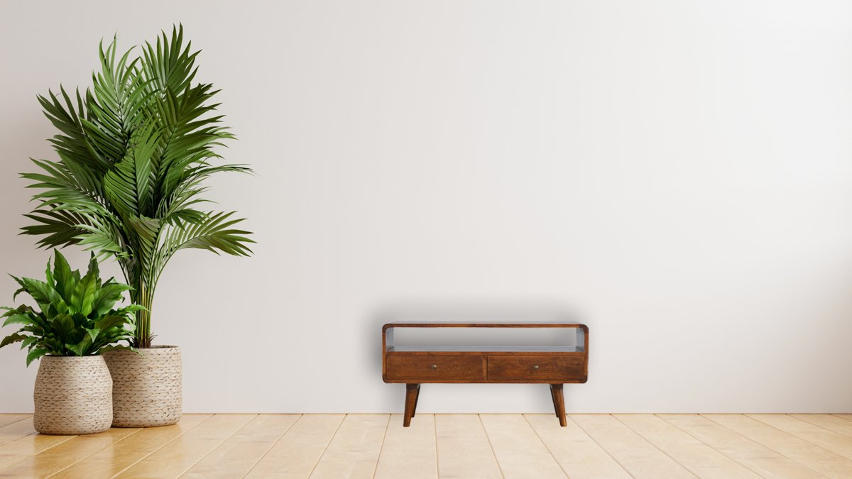 Curved Chestnut Media Unit - Image 14