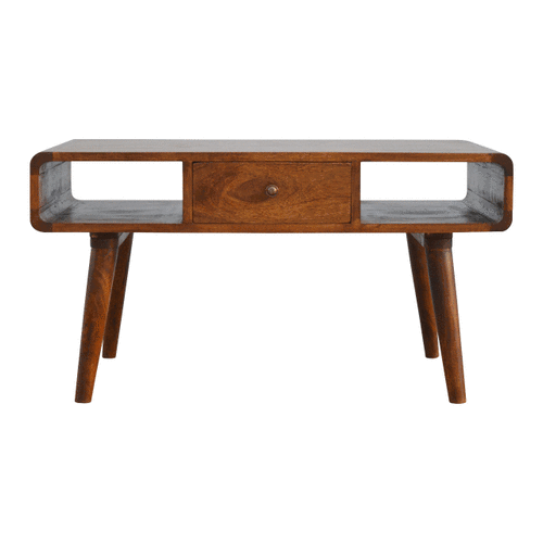 Curved Chestnut Coffee Table - Image 9