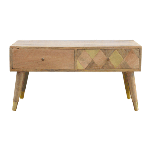Oak-ish Gold Inlay Coffee Table - Image 10