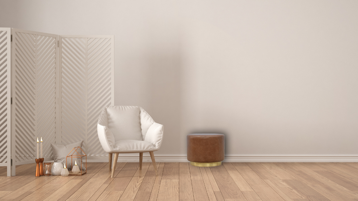 Buffalo Footstool with Gold Base - Image 9