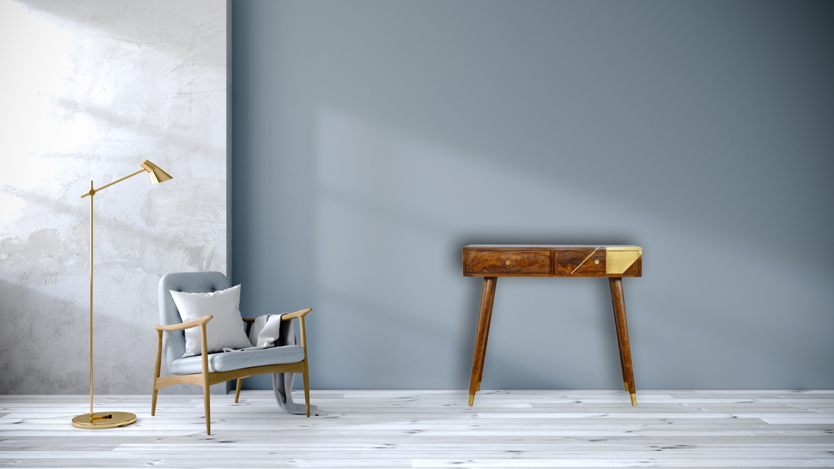 Gold Geo Chestnut Console Table - Image 11