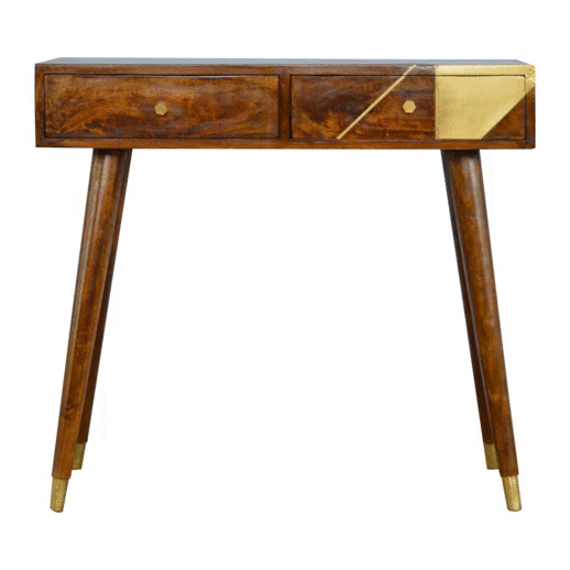Gold Geo Chestnut Console Table - Image 10