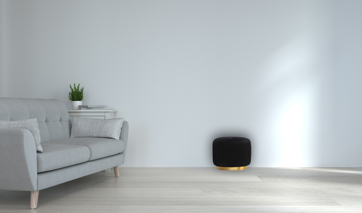 Black Velvet Pleated Footstool - Image 8