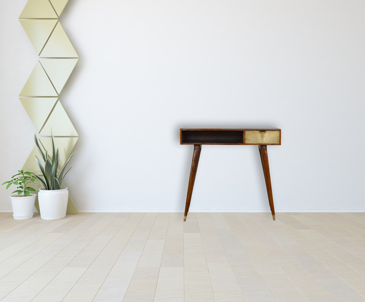 Sunrise Gold Carved Writing Desk - Image 11