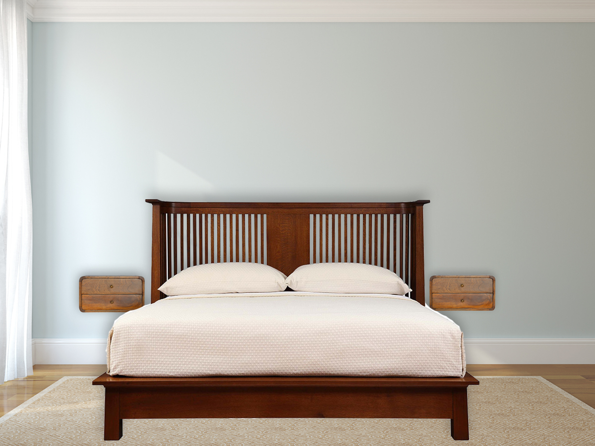 Floating Curved Chestnut Bedside - Image 11