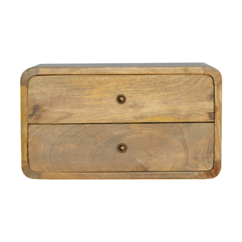 Oak-ish 2 Drawer Floating Bedside - Image 10
