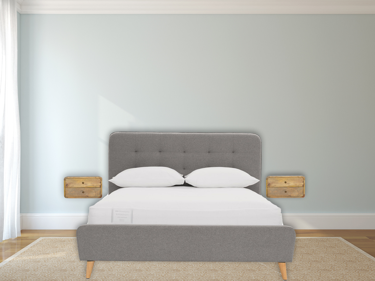 Oak-ish 2 Drawer Floating Bedside - Image 11