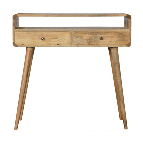 Curved Oak-ish Console Table - Image 10