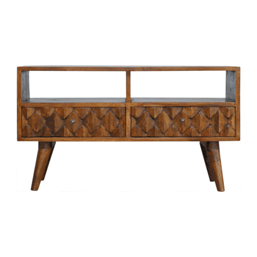 Chestnut Pineapple Carve Media Unit - Image 10