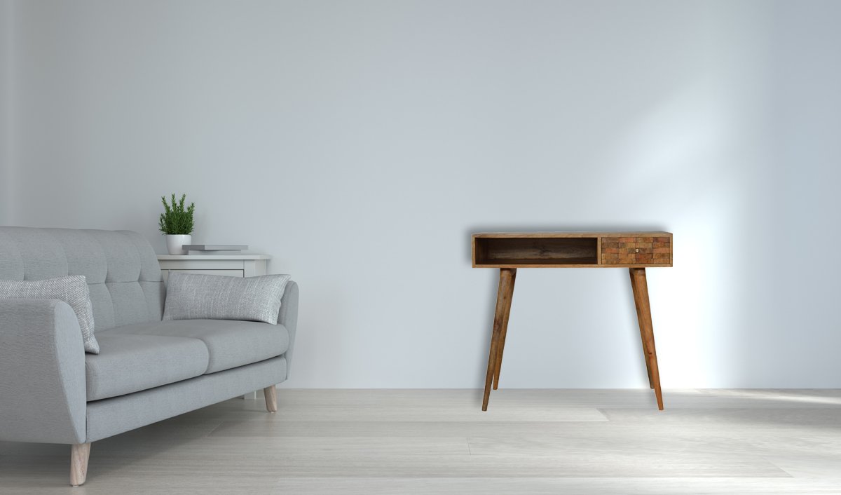 Tile Carved Open Slot Writing Desk - Image 12