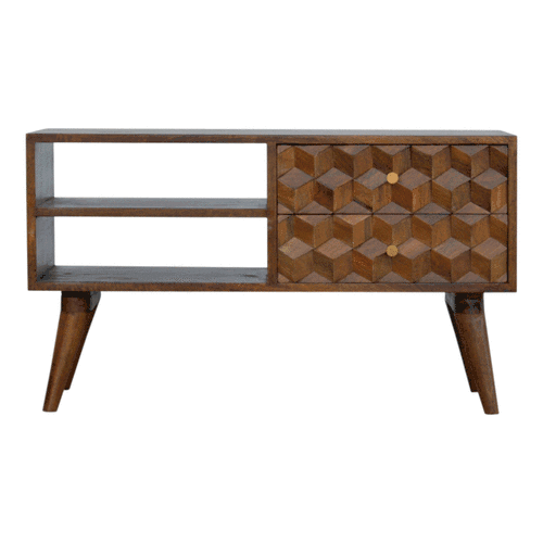 Chestnut Cube Carve Media Unit - Image 10