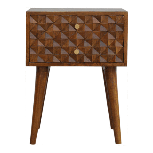 Diamond Carved Chestnut Bedside - Image 10