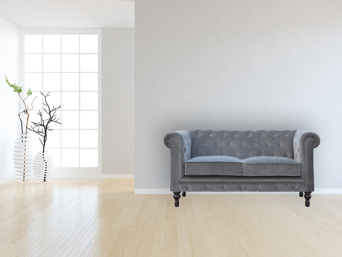 Grey Velvet Chesterfield Sofa - Image 12