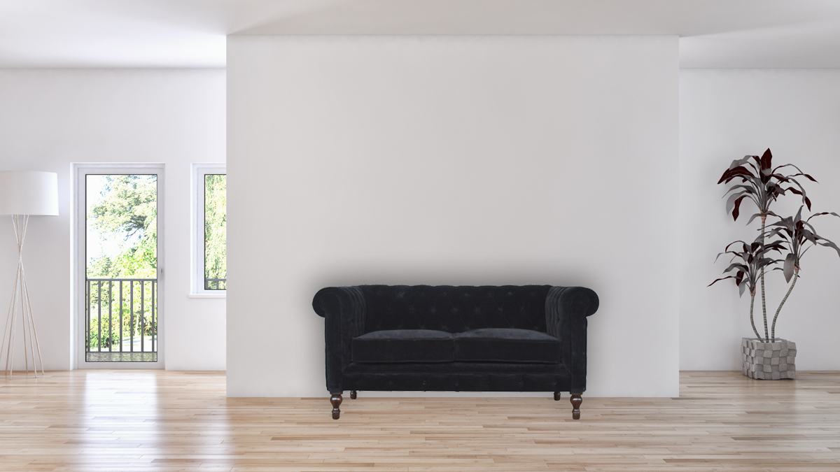 Black Velvet Chesterfield Sofa - Image 11