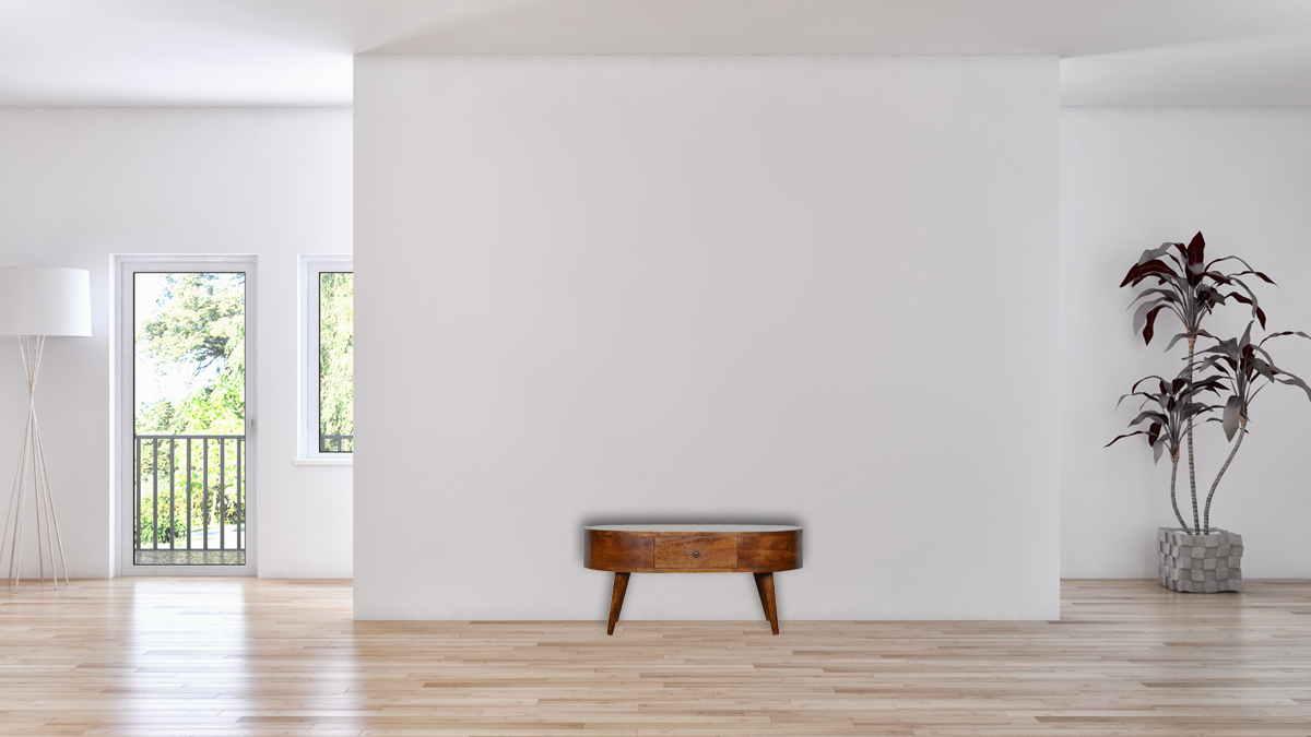 Chestnut Rounded Coffee Table - Image 10