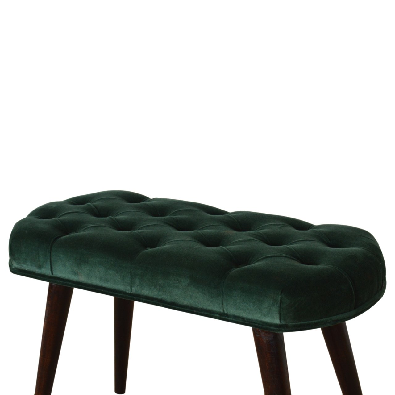 Emerald Velvet Deep Button Bench - Image 4