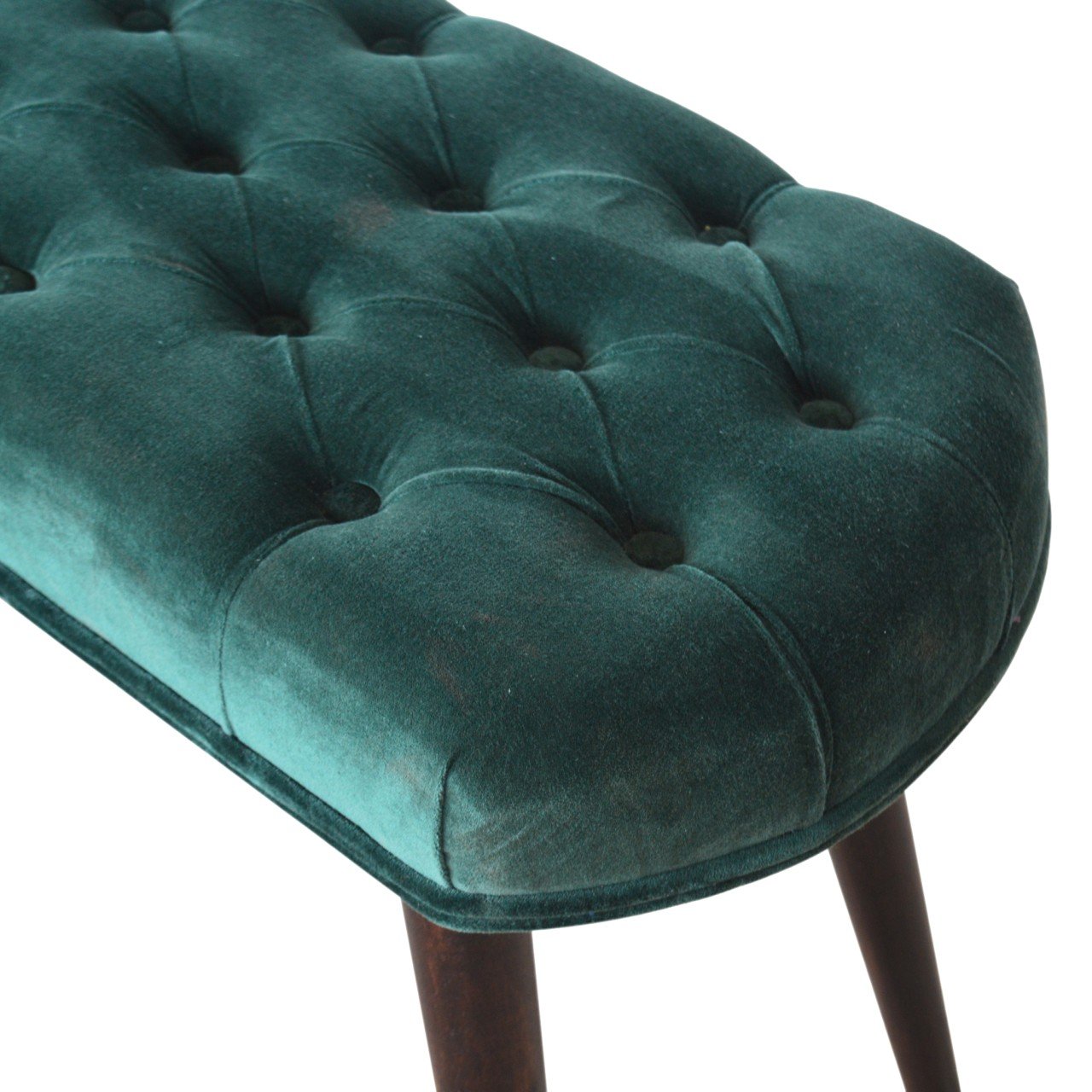 Emerald Velvet Deep Button Bench - Image 5