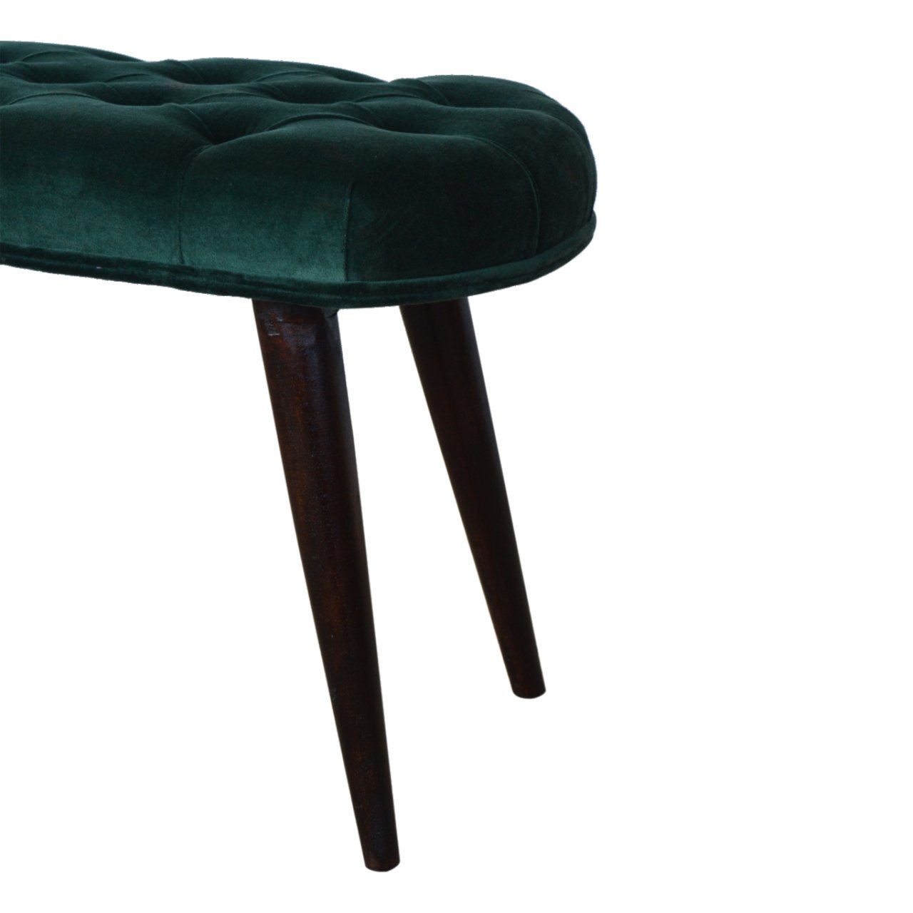 Emerald Velvet Deep Button Bench - Image 6