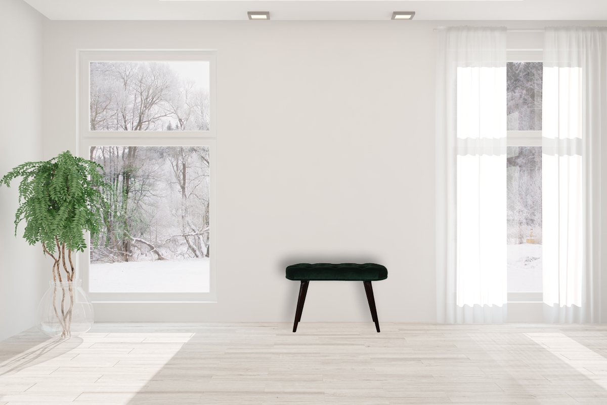 Emerald Velvet Deep Button Bench - Image 12