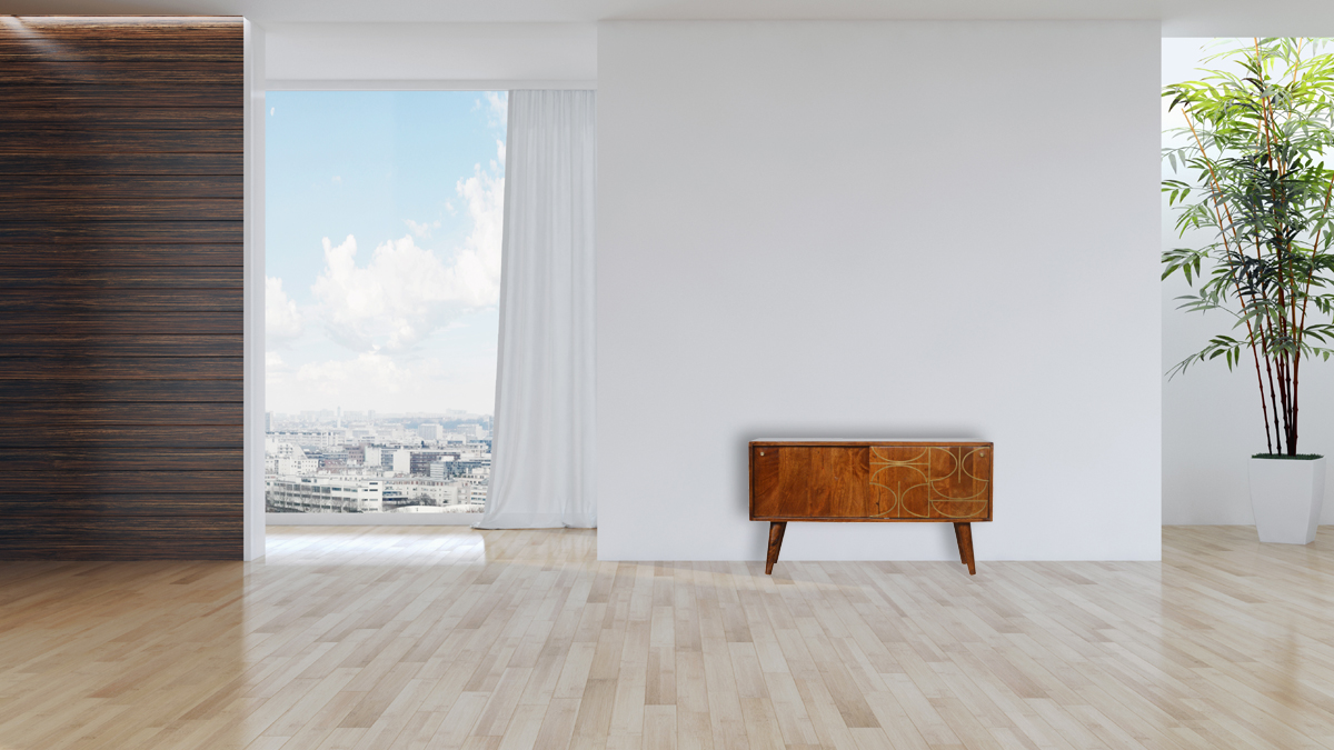 Chestnut Abstract Inlay Sideboard - Image 11