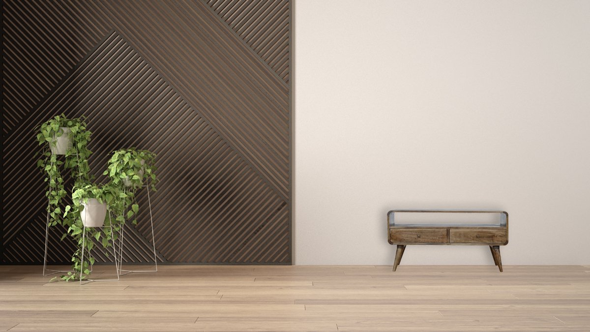 Curved Grey Washed Media Unit - Image 12