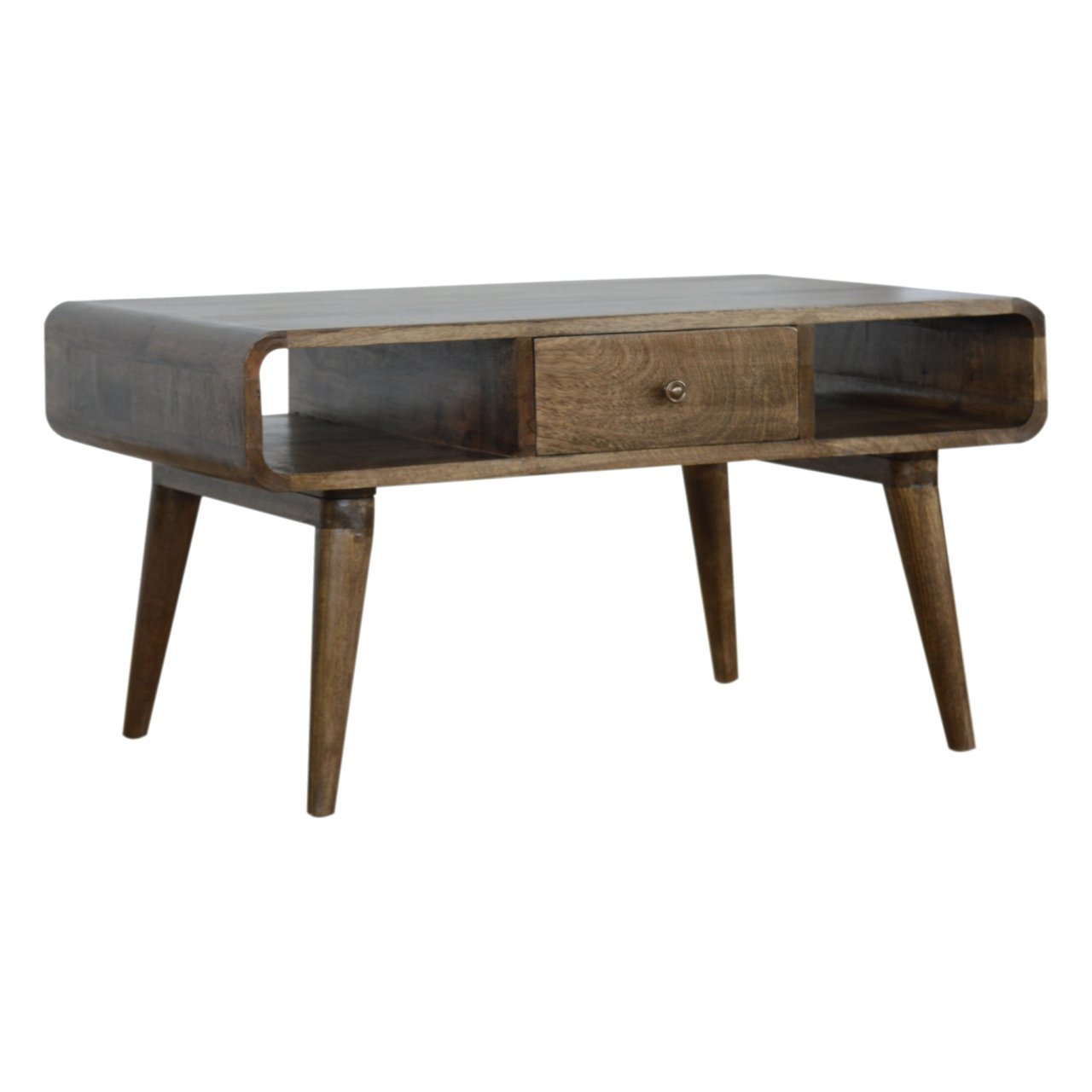 Curved Grey Washed Coffee Table - Image 2