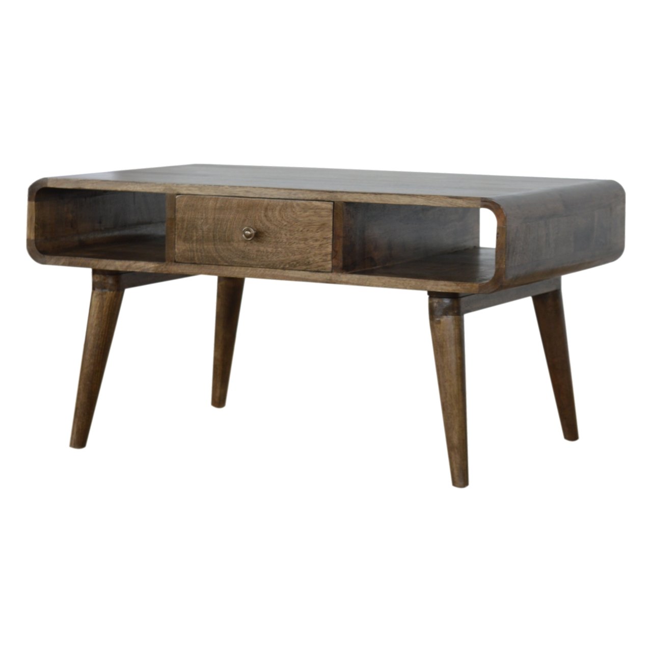 Curved Grey Washed Coffee Table - Image 3