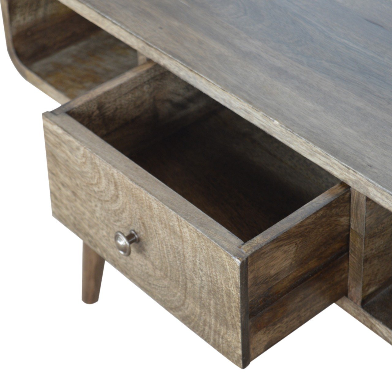 Curved Grey Washed Coffee Table - Image 8