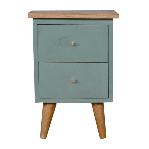Green Hand Painted Bedside - Image 11