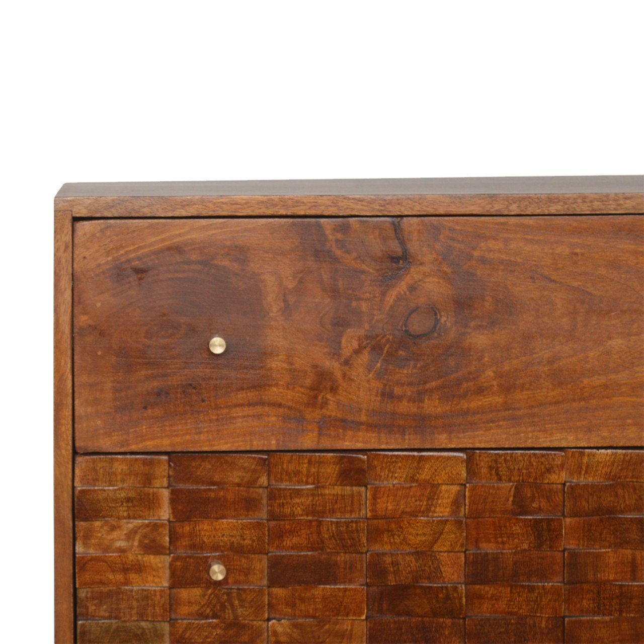 Tile Carved Chestnut Chest - Image 5