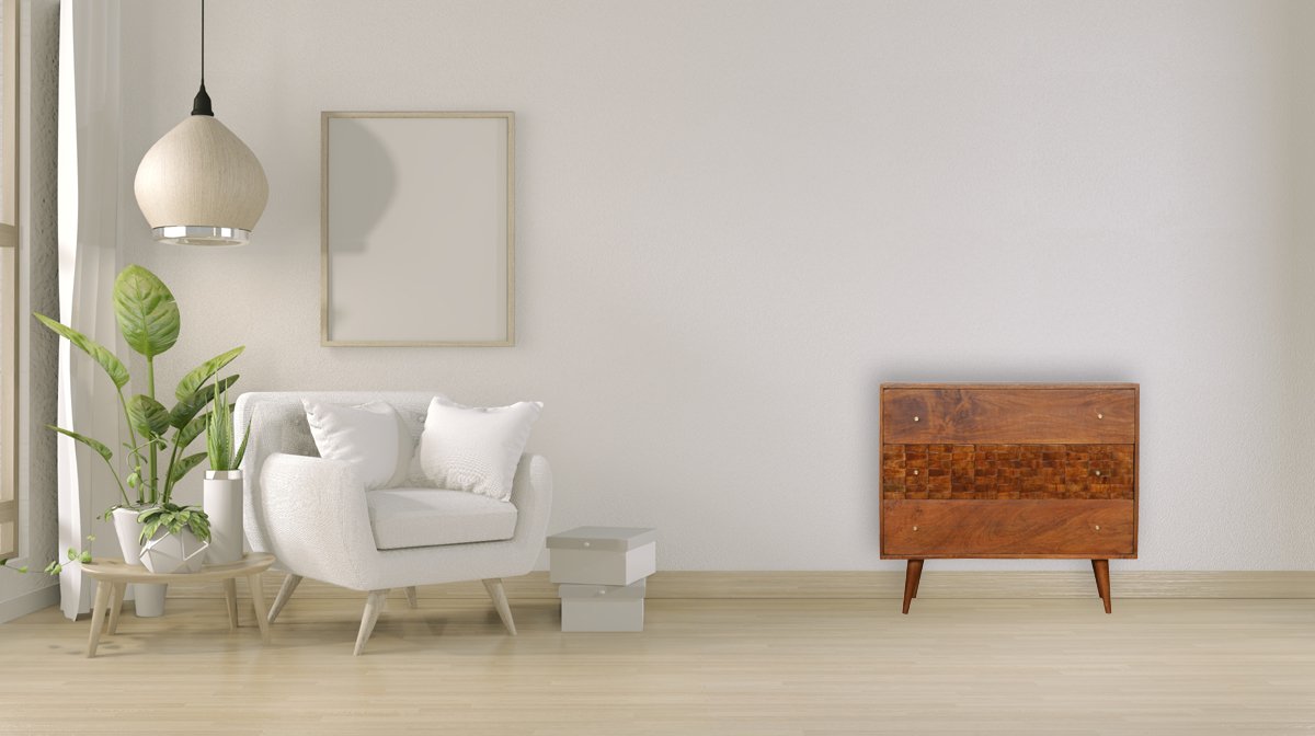 Tile Carved Chestnut Chest - Image 12