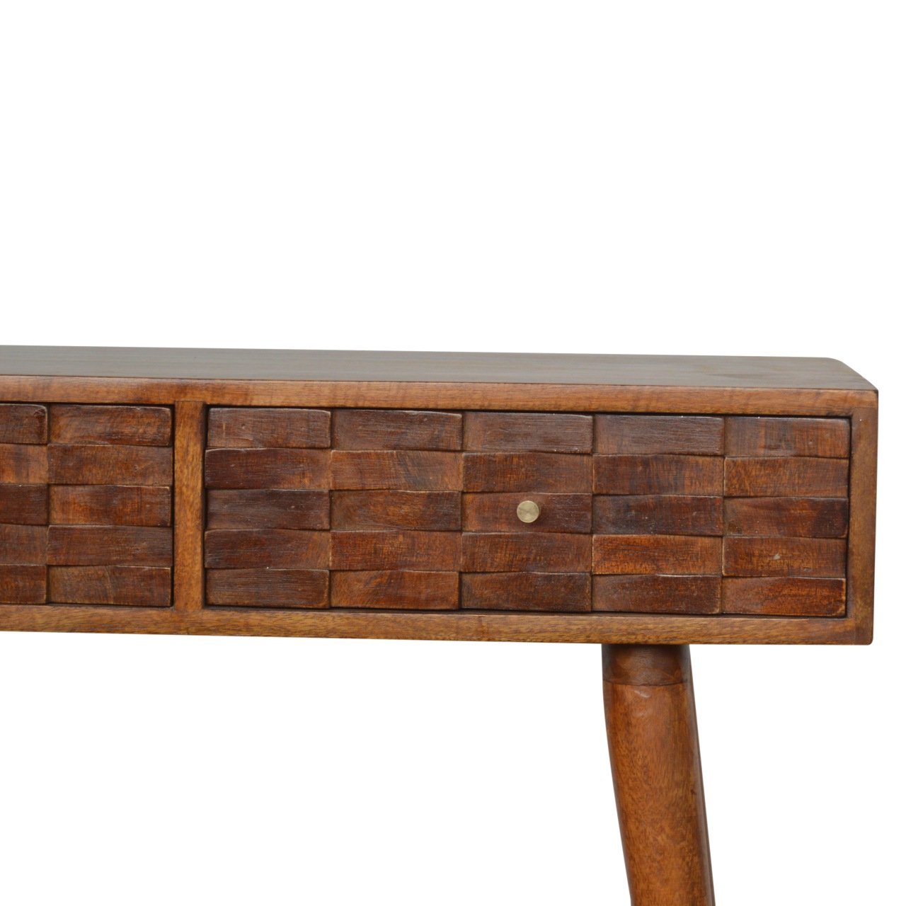 Tile Carve Chestnut Console - Image 4