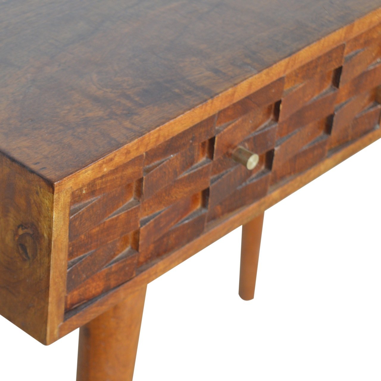 Tile Carve Chestnut Console - Image 5