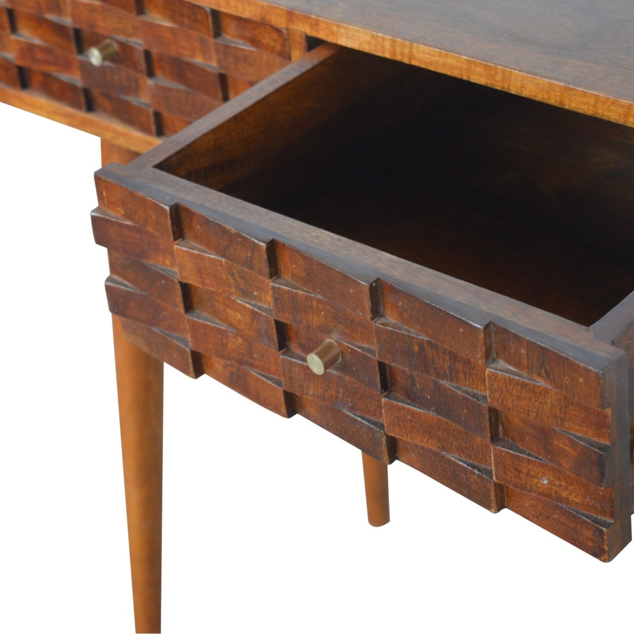 Tile Carve Chestnut Console - Image 7