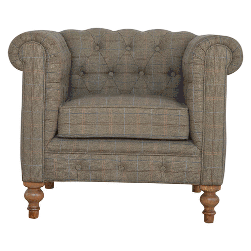 Chesterfield Multi Tweed Armchair - Image 12