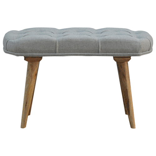 Deep Button Grey Tweed Bench - Image 9