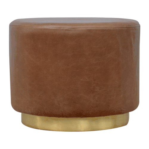 Buffalo Footstool with Gold Base - Image 8