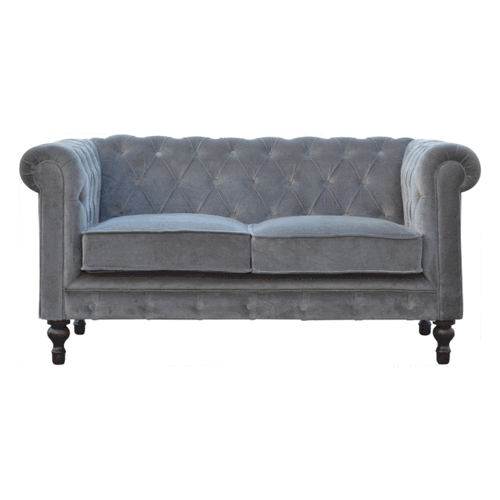 Grey Velvet Chesterfield Sofa - Image 11