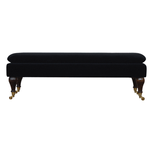 Black Velvet Castor Bench - Image 11