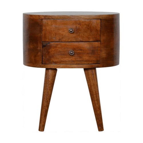 Chestnut Rounded Bedside Table - Image 10