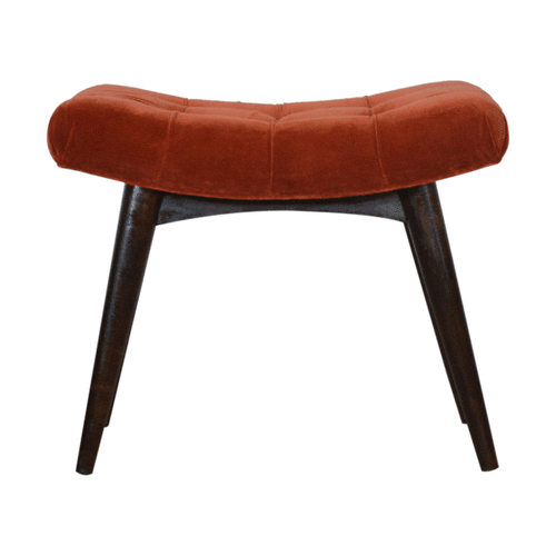 Brick Cotton Velvet Curve Bench - Image 11