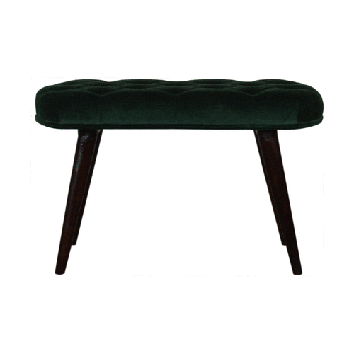Emerald Velvet Deep Button Bench - Image 11