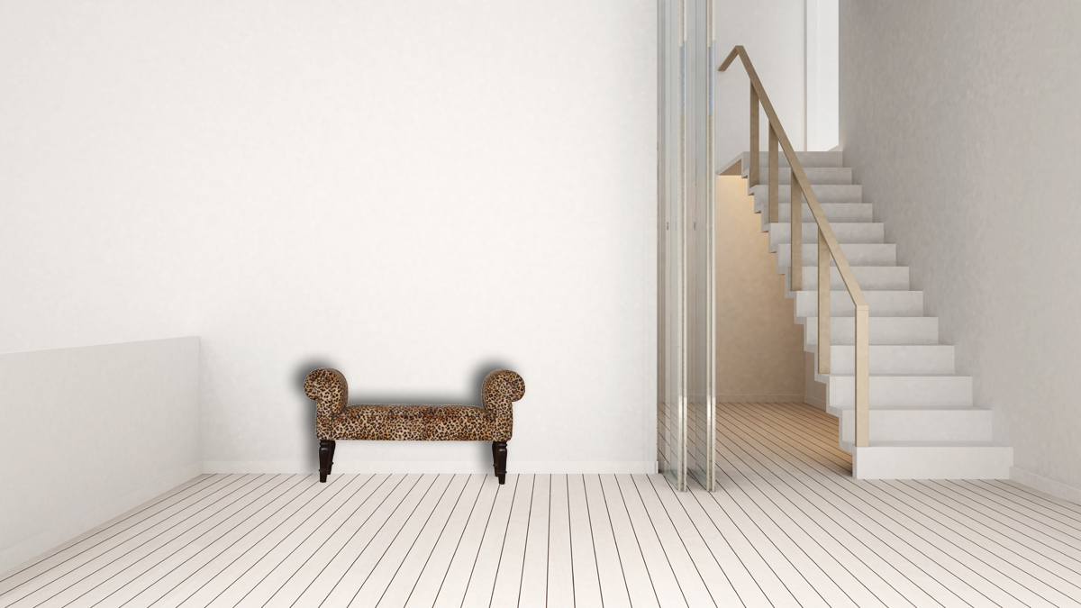 Leopard Print Velvet Bench - Image 11